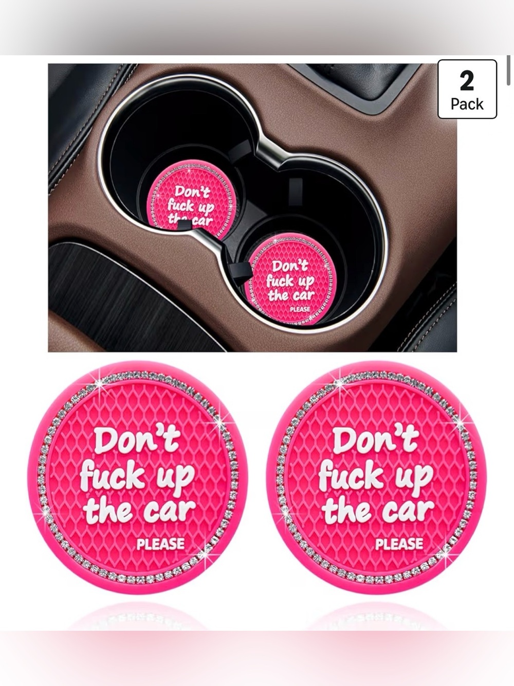 Car Coaster Set with Fun Message - Picture 6 of 7